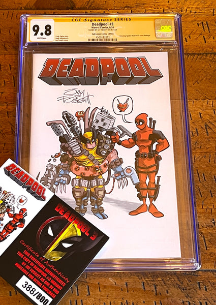 DEADPOOL #3 CGC SS 9.8 JAY FOSGITT SIGNED EXCL HOMAGE VARIANT LTD TO 800