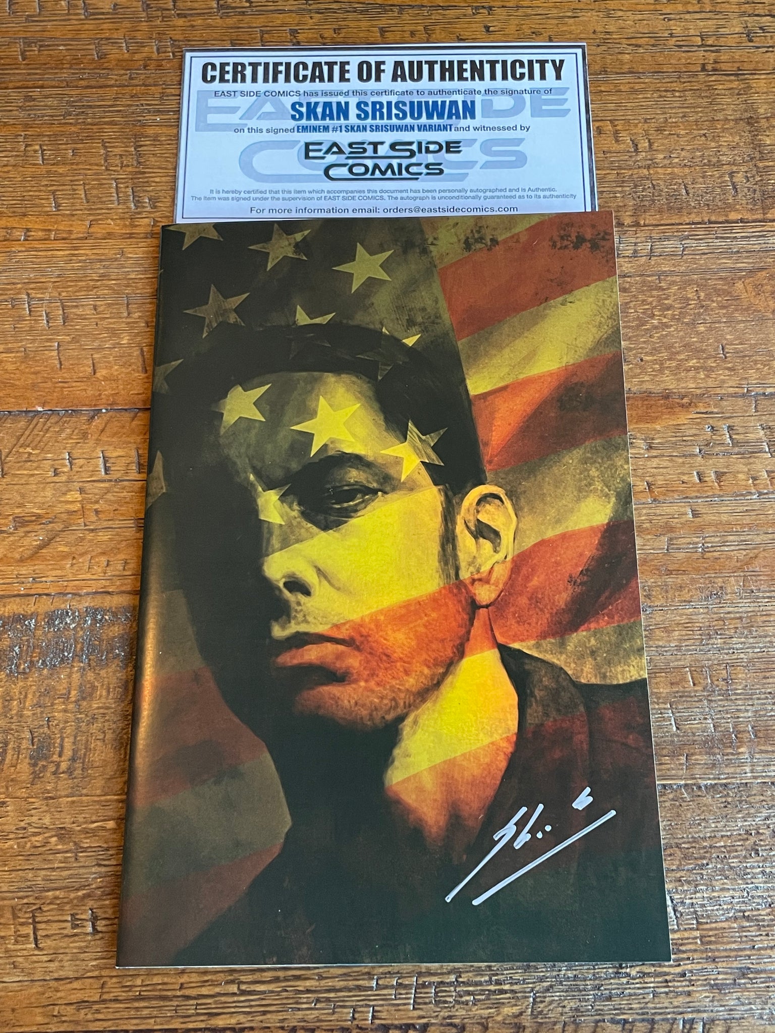 ORBIT EMINEM #1 SKAN SRISUWAN SIGNED NYCC EXCL "GOLD FOIL" VARIANT TIDALWAVE