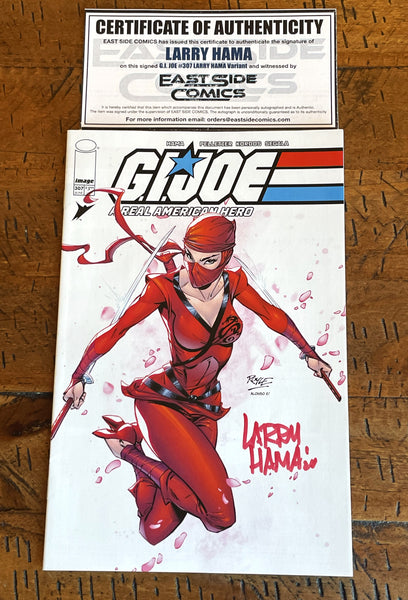 G.I. JOE A REAL AMERICAN HERO #307 LARRY HAMA SIGNED COA JOHN ROYLE EXCL VARIANT