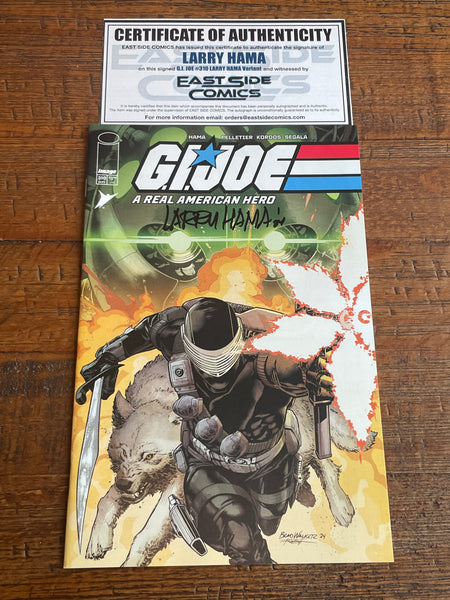 G.I. JOE A REAL AMERICAN HERO #310 LARRY HAMA SIGNED COA 1:10 RI RETAILER INC VARIANT