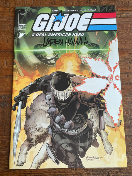 G.I. JOE A REAL AMERICAN HERO #310 LARRY HAMA SIGNED COA 1:10 RI RETAILER INC VARIANT