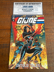 G.I. JOE A REAL AMERICAN HERO #280 LARRY HAMA SIGNED COA 1:10 RI RETAILER INC VARIANT