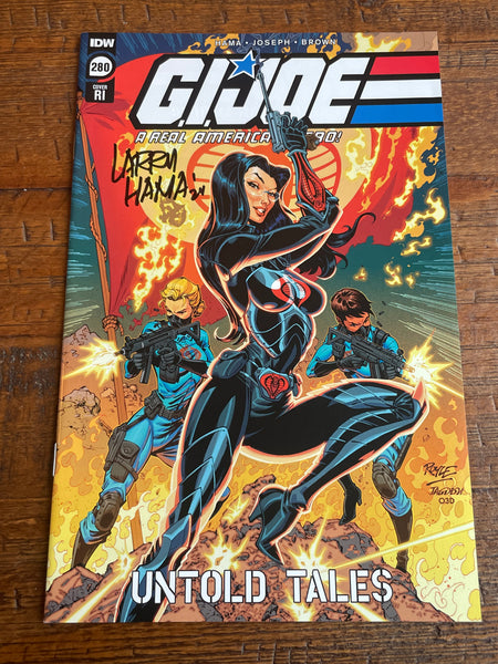 G.I. JOE A REAL AMERICAN HERO #280 LARRY HAMA SIGNED COA 1:10 RI RETAILER INC VARIANT