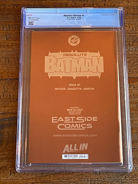 ABSOLUTE BATMAN #1 CGC 9.8 BEN OLIVER EXCL "SPOT-FOIL" VARIANT