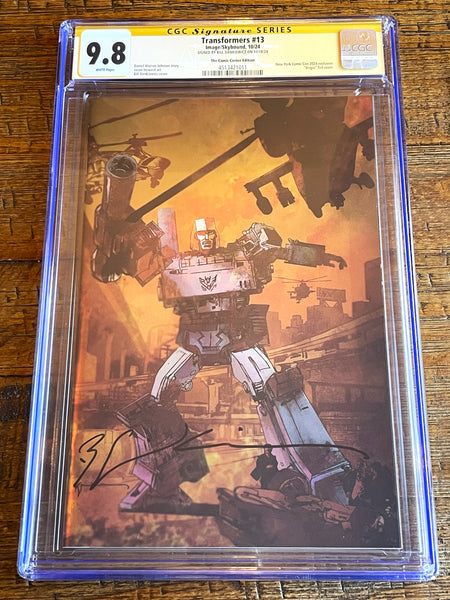 TRANSFORMERS #13 CGC SS 9.8 BILL SIENKIEWICZ SIGNED NYCC 2024 EXCL MEGATRON FOIL VARIANT