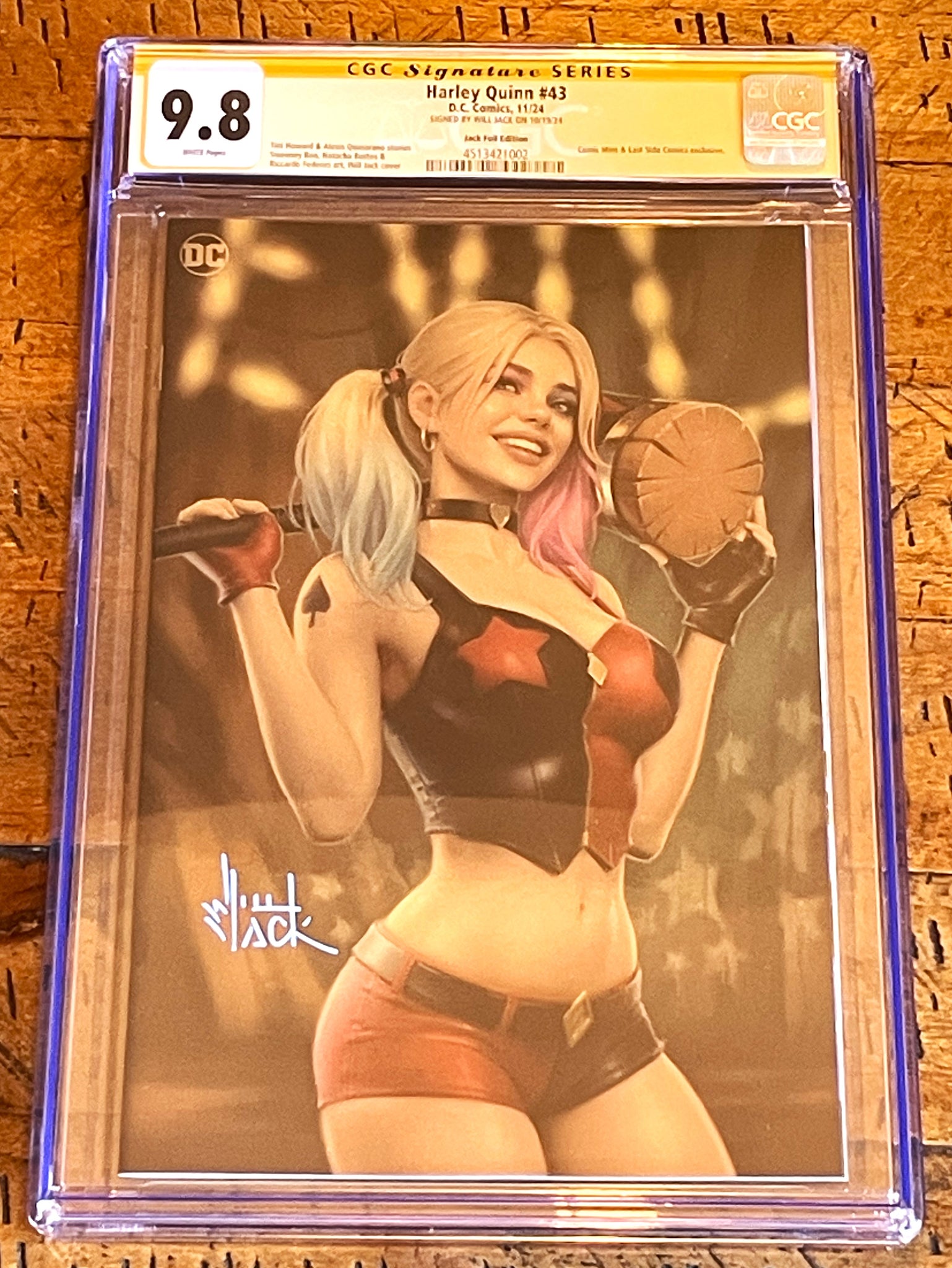 HARLEY QUINN #43 CGC SS 9.8 WILL JACK SIGNED NYCC 2024 EXCL "FOIL" VARIANT