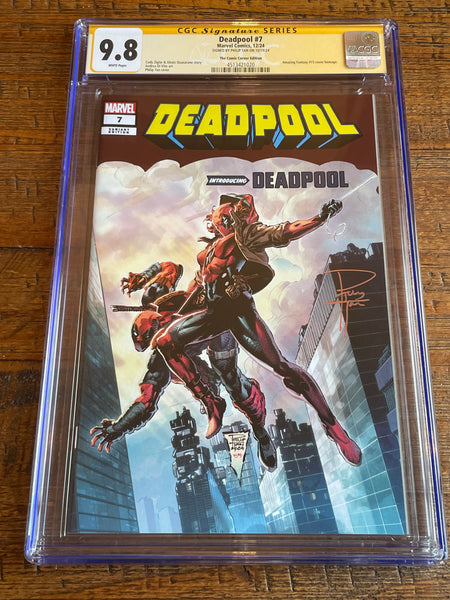 DEADPOOL #7 CGC SS 9.8 PHILIP TAN SIGNED EXCL AF #15 HOMAGE VARIANT LTD TO 800