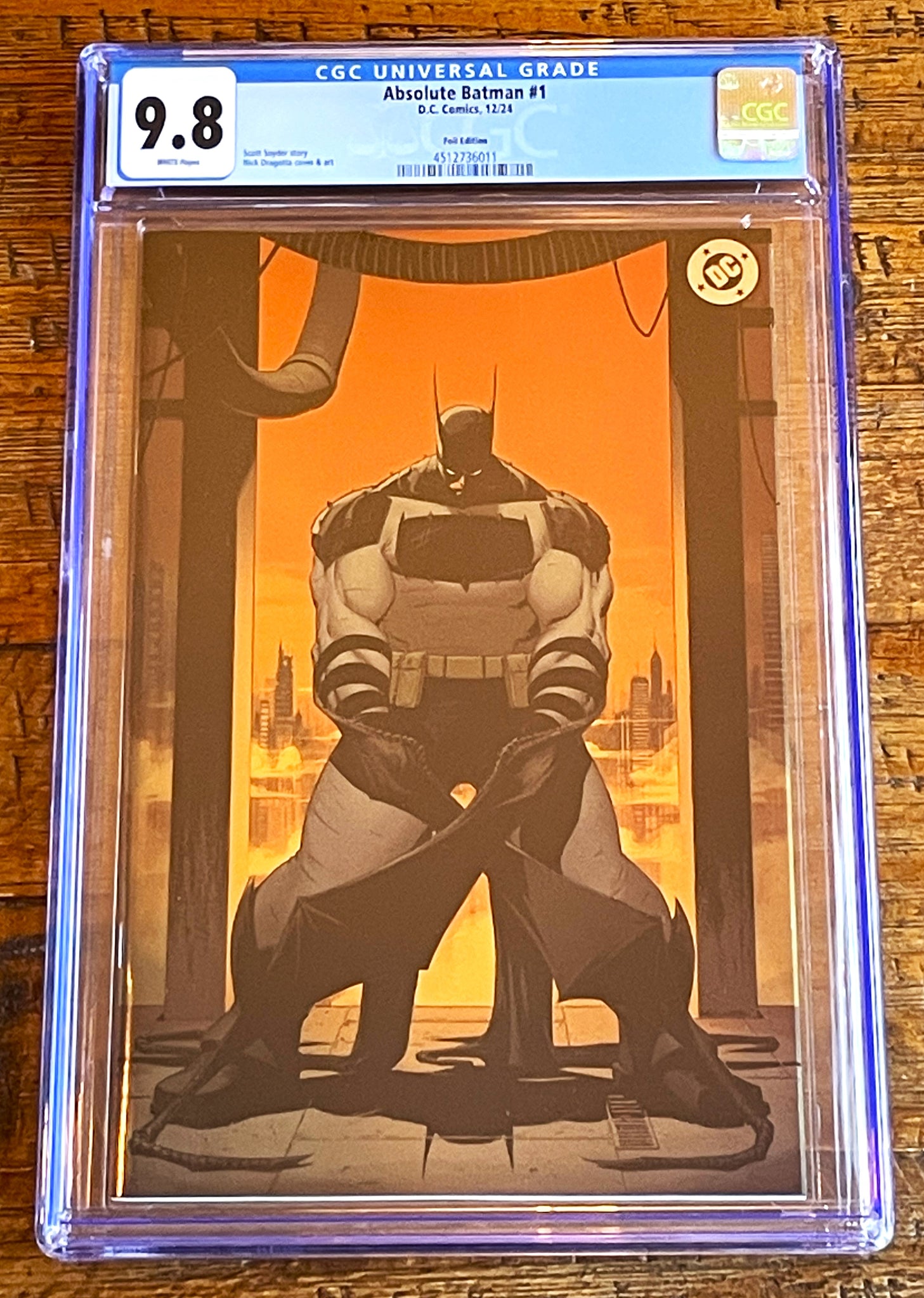 ABSOLUTE BATMAN #1 CGC 9.8 NICK DRAGOTTA 1st PT FOIL VARIANT