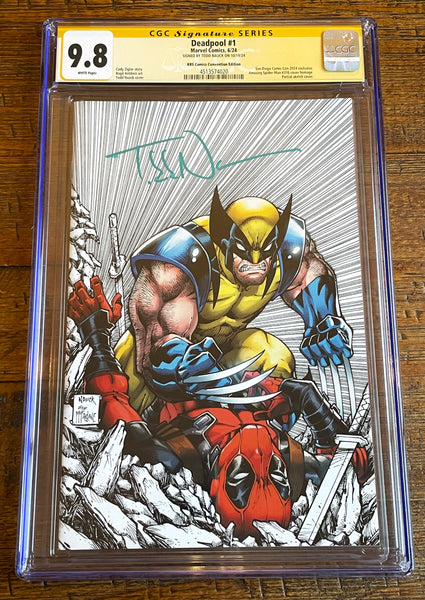 DEADPOOL #1 CGC SS 9.8 TODD NAUCK SIGNED WOLVERINE SDCC EXCL WHITE VARIANT