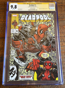 DEADPOOL #1 CGC SS 9.8 TODD NAUCK SIGNED HOMAGE COLOR & SILVER VARIANTS