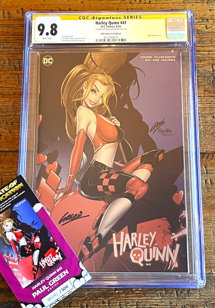 HARLEY QUINN #41 CGC SS 9.8 PAUL GREEN SIGNED EXCL "FOIL" VARIANT LTD 500