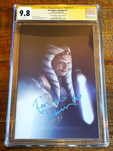 AHSOKA #1 CGC SS 9.8 ROSARIO DAWSON SIGNED NYCC RAHZZAH "VIRGIN" VARIANT STAR WARS