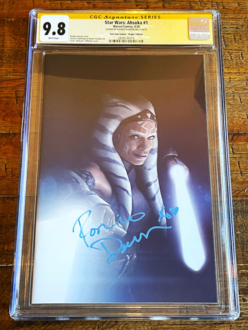 AHSOKA #1 CGC SS 9.8 ROSARIO DAWSON SIGNED NYCC RAHZZAH "VIRGIN" VARIANT STAR WARS