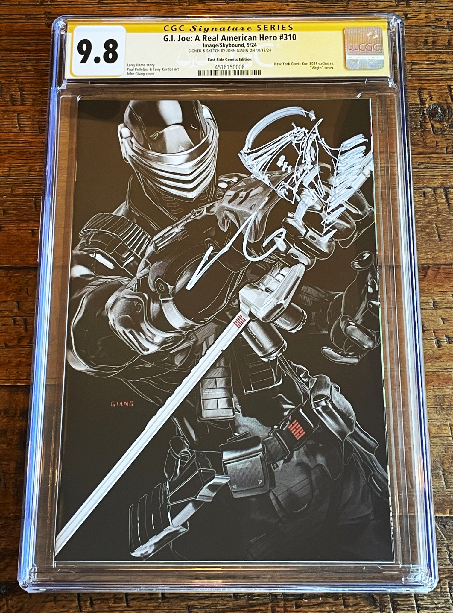 G.I. JOE #310 CGC SS 9.8 JOHN GIANG REMARK SIGNED NYCC EXCL SNAKE-EYES "NEGATIVE" VARIANT