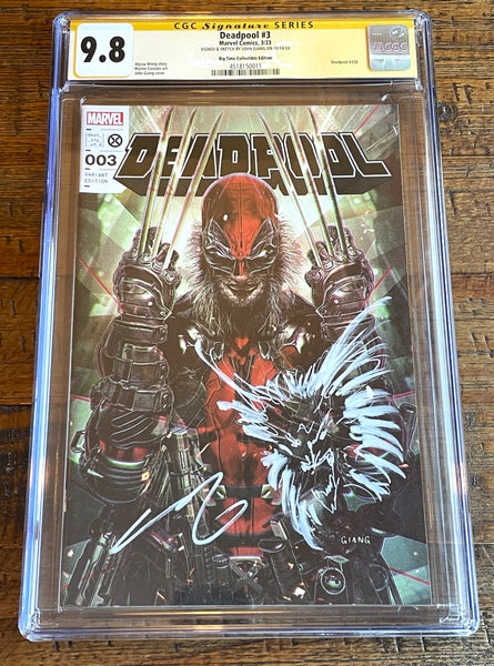 DEADPOOL #3 CGC SS 9.8 JOHN GIANG REMARK SKETCH WOLVERINE TRADE DRESS VARIANT