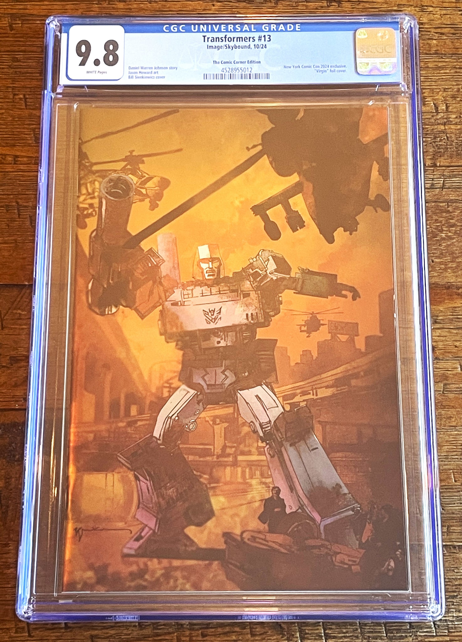 TRANSFORMERS #13 CGC 9.8 BILL SIENKIEWICZ NYCC 2024 EXCL MEGATRON FOIL VARIANT