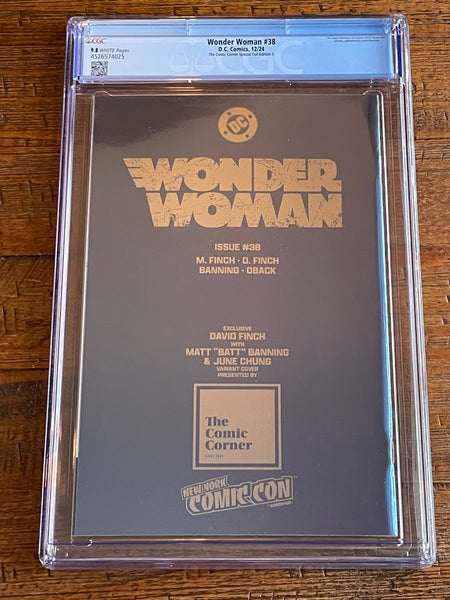 WONDER WOMAN #38 CGC 9.8 DAVID FINCH NYCC EXCL "FOIL" VIRGIN VARIANT