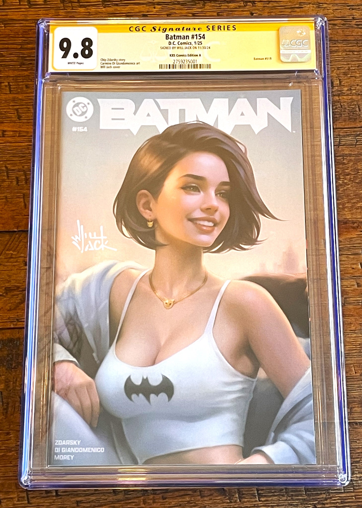 BATMAN #154 CGC SS 9.8 EXCL WILL JACK SIGNED "ZOOMED IN" VARIANT-A