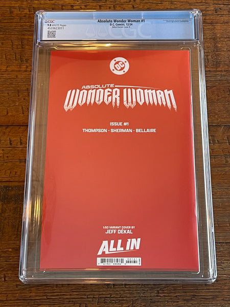 ABSOLUTE WONDER WOMAN #1 CGC 9.8 JEFF DEKAL 1:50 RI INCENTIVE VARIANT