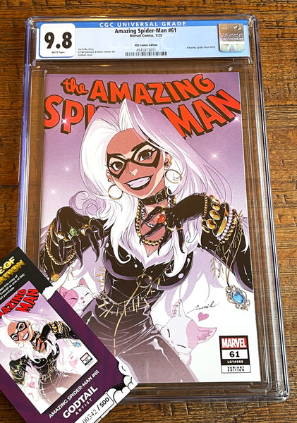 AMAZING SPIDER-MAN #61 CGC 9.8 GODTAIL EXCL BLACK CAT VARIANT LTD TO 500