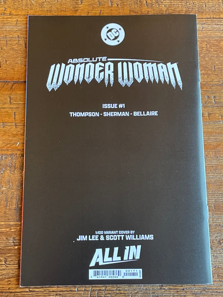 ABSOLUTE WONDER WOMAN #1 JIM LEE 1:100 RI INCENTIVE "B&W" SKETCH VARIANT