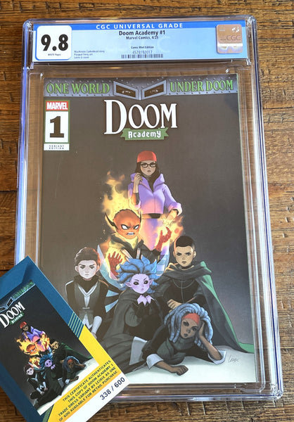 DOOM ACADEMY #1 CGC 9.8 LEIRIX LI EXCL HOMAGE VARIANT LTD TO 600