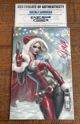 BATMAN (NEW 52) #1 NATALI SANDERS SIGNED CHRISTMAS HARLEY QUINN EXCL VARIANT