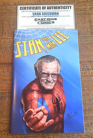 STAN LEE TRIBUTE #1 SKAN SIGNED SPIDER-MAN "THWIP" RED & BLUE VARIANT TIDALWAVE