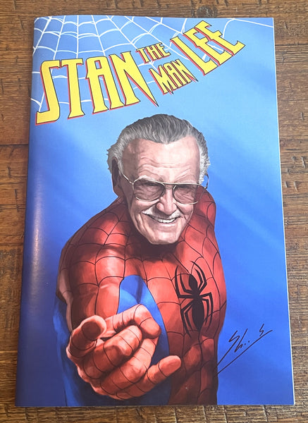 STAN LEE TRIBUTE #1 SKAN SIGNED SPIDER-MAN "THWIP" RED & BLUE VARIANT TIDALWAVE