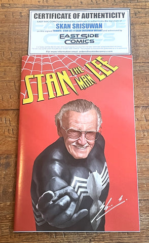 STAN LEE TRIBUTE #1 SKAN SIGNED SPIDER-MAN "THWIP" BLACK COSTUME VARIANT TIDALWAVE