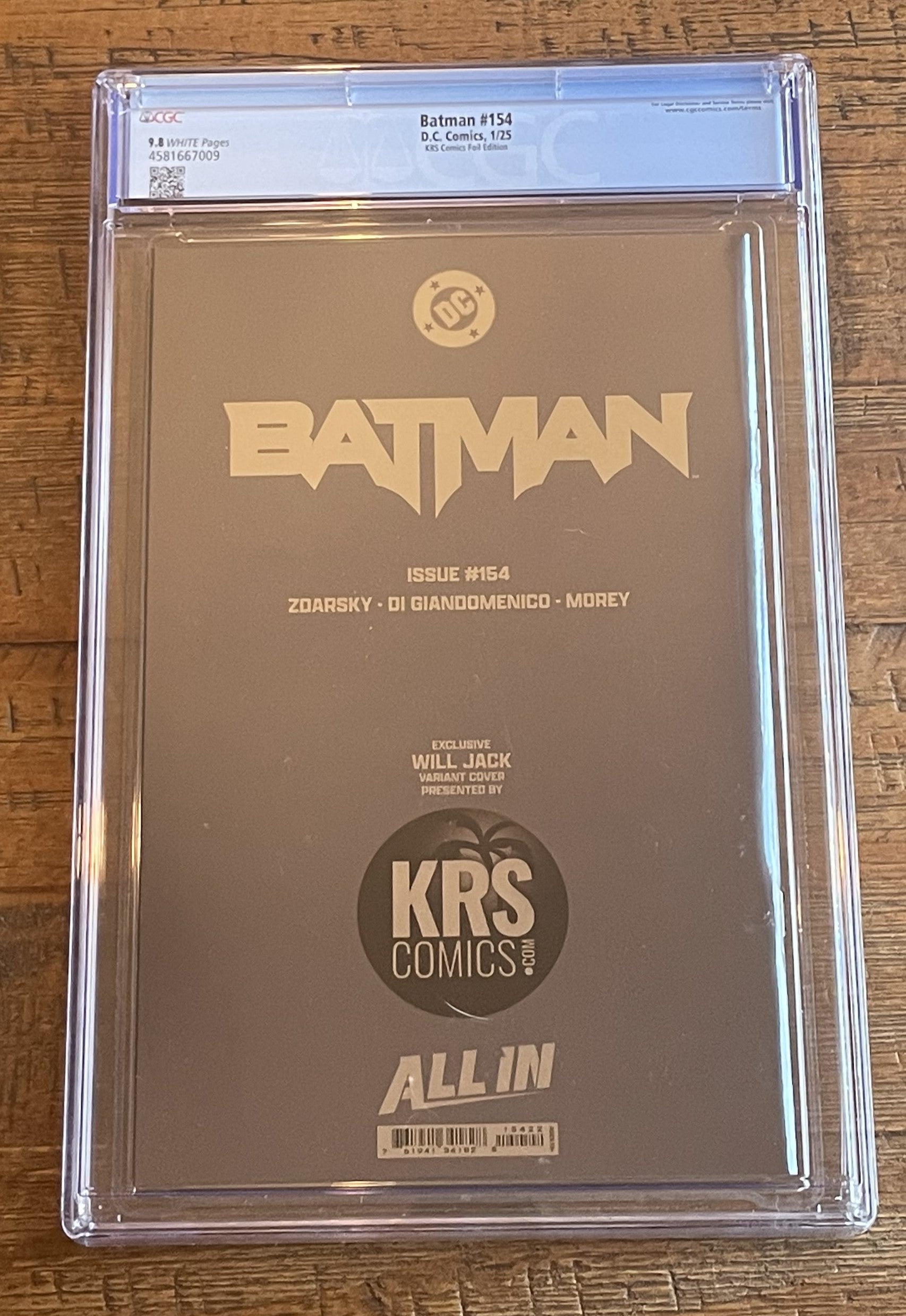 BATMAN #154 CGC 9.8 WILL JACK MEGACON 2025 EXCL 