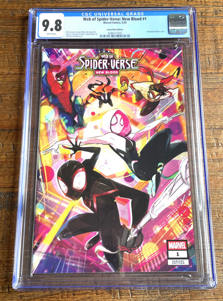 WEB OF SPIDER-VERSE NEW BLOOD #1 CGC 9.8 BALDARI EXCLUSIVE VARIANT LTD TO 600