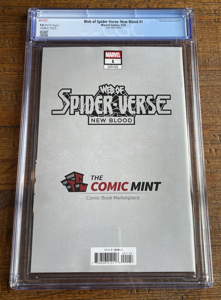 WEB OF SPIDER-VERSE NEW BLOOD #1 CGC 9.8 BALDARI EXCLUSIVE VARIANT LTD TO 600