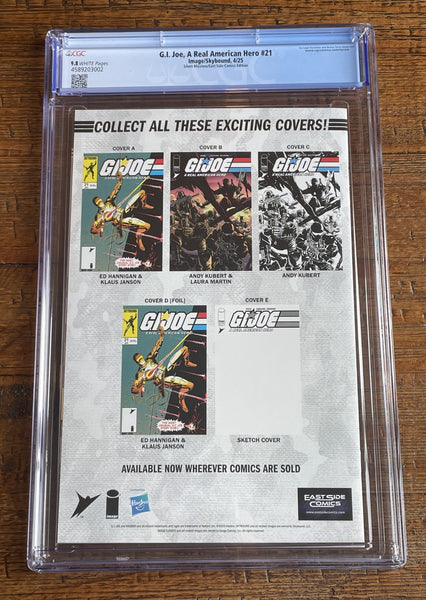 G.I. JOE #21 CGC 9.8 SILENT MISSIONS TIAGO DA SILVA EXCL HOMAGE VARIANT SNAKE-EYES