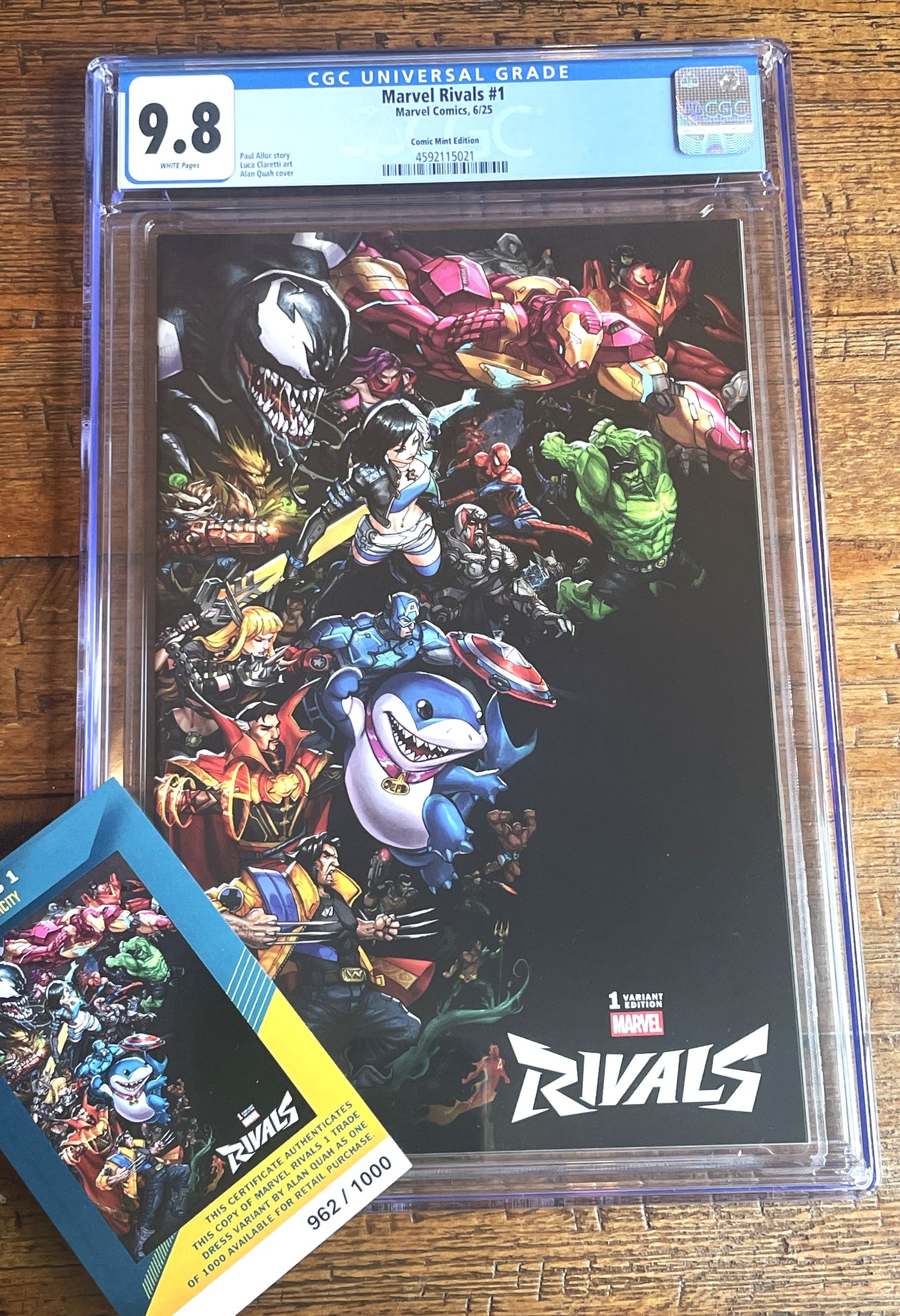 MARVEL RIVALS #1 CGC 9.8 ALAN QUAH EXCL VARIANT LTD TO 1000 W/ COA