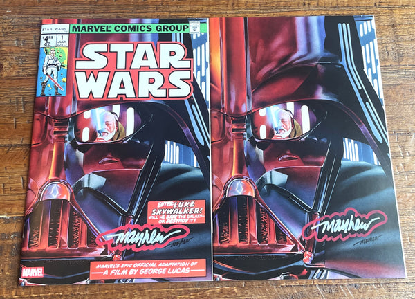 STAR WARS 1977 #1 FACSIMILE MIKE MAYHEW SIGNED DARTH VADER TRADE & VIRGIN VARIANT OPTIONS