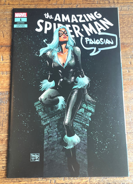 AMAZING SPIDER-MAN #1 DAN PANOSIAN SIGNED EXCL BLACK CAT VARIANT 2025 LTD TO 1000 W/ COA