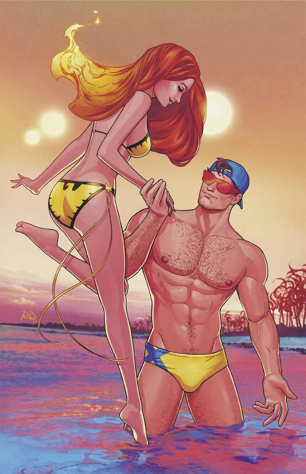 MARVEL SWIMSUIT SPECIAL FRIENDS FOES & RIVALS #1 DAUTERMAN 1:50 RI INC "VIRGIN" VARIANT MARVEL RIVALS CODE INCLUDED