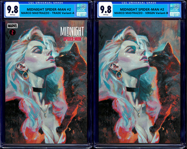 MIDNIGHT SPIDER-MAN #2 CGC 9.8 MARCO MASTRAZZO EXCL VIRGIN & TRADE VARIANT OPTIONS MARVEL