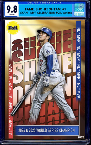 Fame Shohei Ohtani #1 MVP Foil Tidalwave Publishing Skan Srisuwan Topps Exclusive Virgin Variant DC Comics Marvel Comics Spider-man Batman Joker East Side Comics Virgin Exclusive cgc signed ss comics