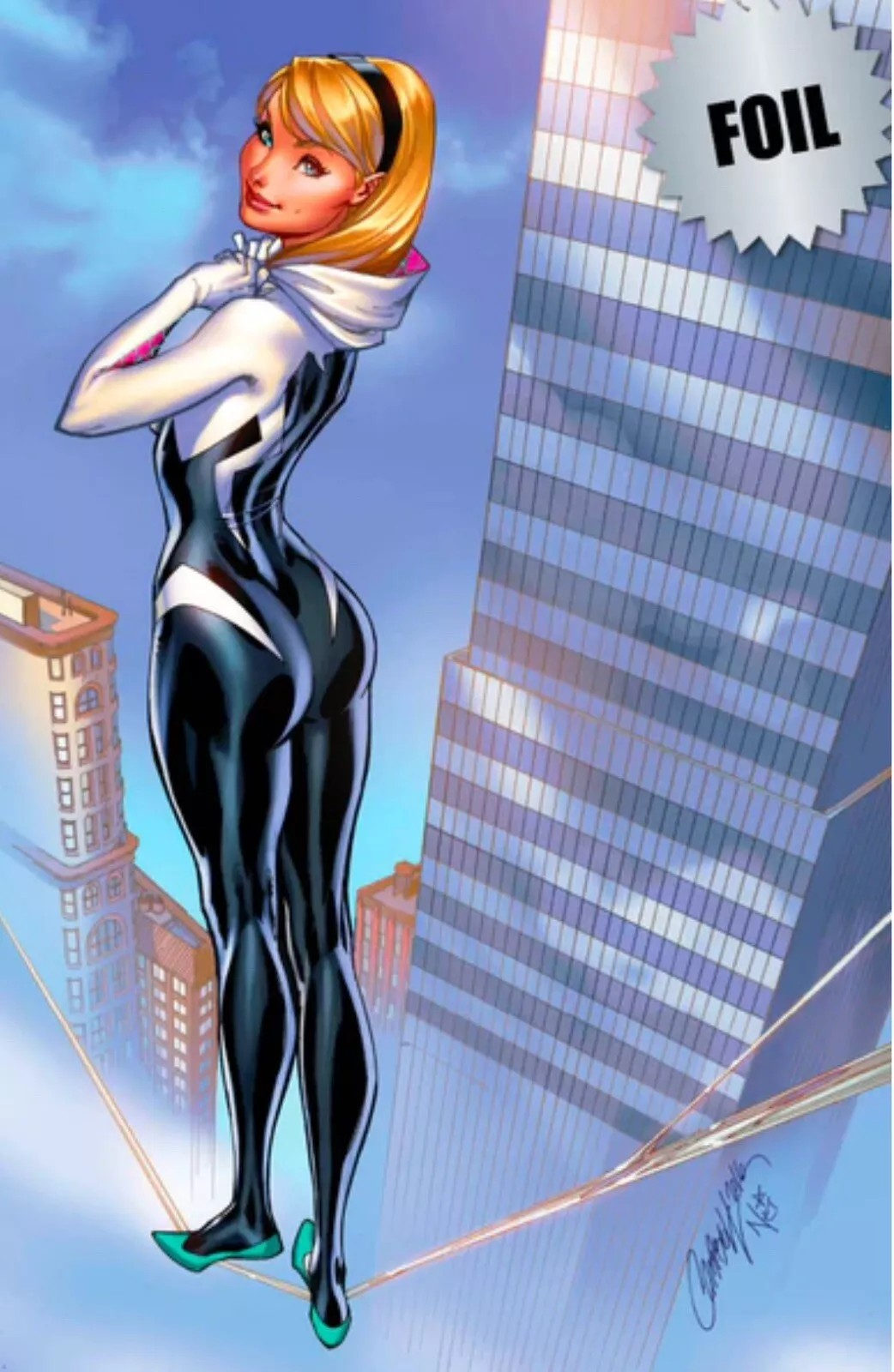 SPIDER-GWEN GHOST SPIDER #5 J SCOTT CAMPBELL NYCC 2024 EXCL FOIL VARIANT