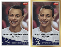 FAME: STEPHEN CURRY #1 SKAN SIGNED TOPPS "ROOKIE CARD" WHITE & GOLD FOIL HOMAGE VARIANT OPTIONS