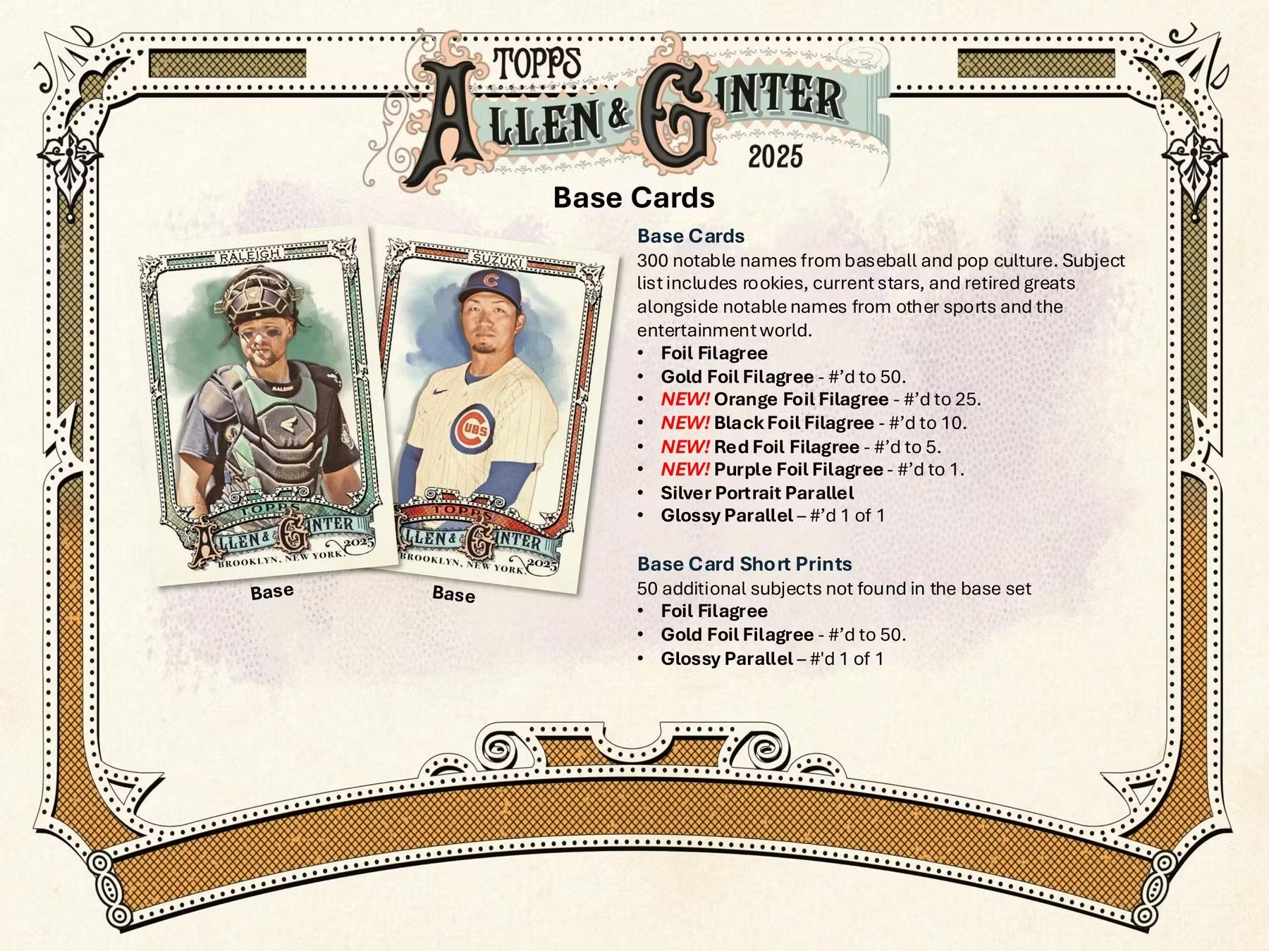 2025 TOPPS ALLEN & GINTER MLB BASEBALL HOBBY BOX (24-PACKS / 192