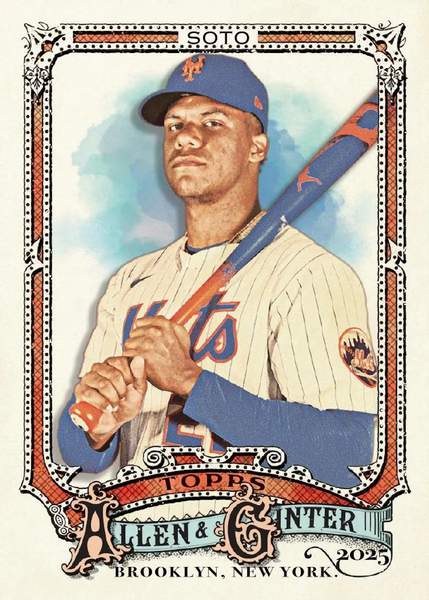 2025 TOPPS ALLEN & GINTER MLB BASEBALL HOBBY BOX (24-PACKS / 192 TRADING CARDS)