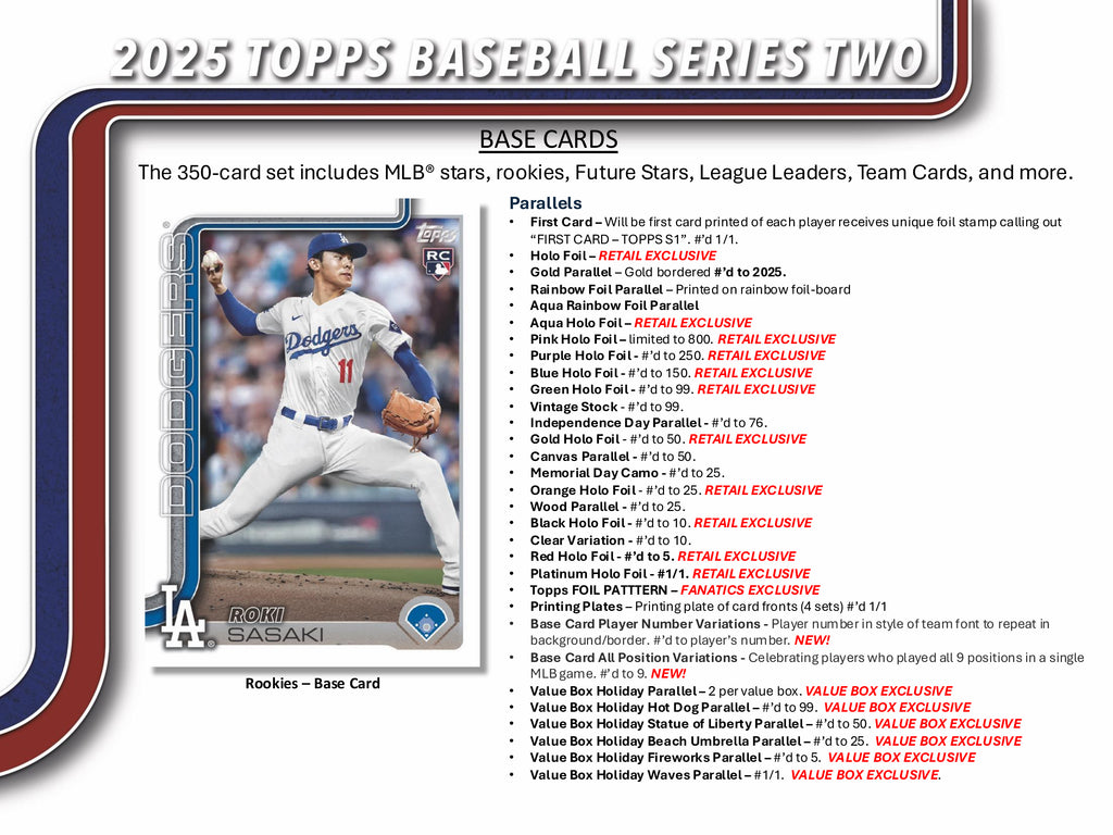 topps series 2 booster box 2025 TOPPS SERIES-2 BASEBALL BLASTER BOX (7-PACKS / 84 TRADING CARDS) – East Side Comics