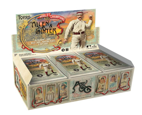 2026 TOPPS ALLEN & GINTER MLB BASEBALL HOBBY BOX (24-PACKS / 192 TRADING CARDS) AUTOS