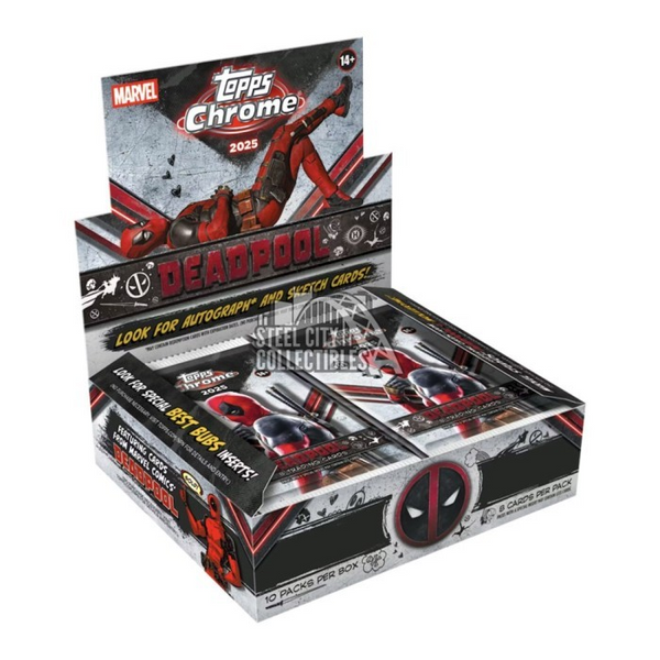 2025 TOPPS MARVEL CHROME DEADPOOL WOLVERINE HOBBY BOX NEW SEALED (80-CARDS)