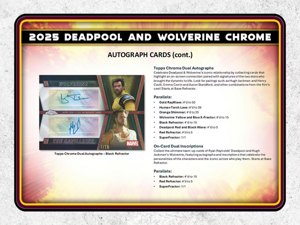 2025 TOPPS MARVEL CHROME DEADPOOL WOLVERINE HOBBY BOX NEW SEALED (80-CARDS)
