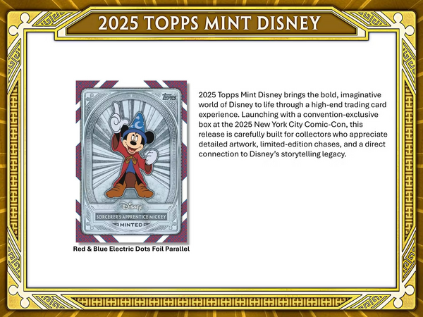 2025 TOPPS DISNEY MINT HOBBY BOX (1-PACKS / 11 TRADING CARDS)