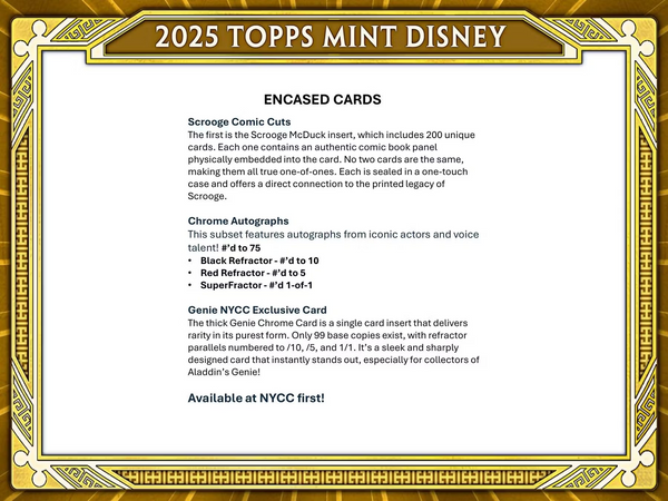 2025 TOPPS DISNEY MINT HOBBY BOX (1-PACKS / 11 TRADING CARDS)
